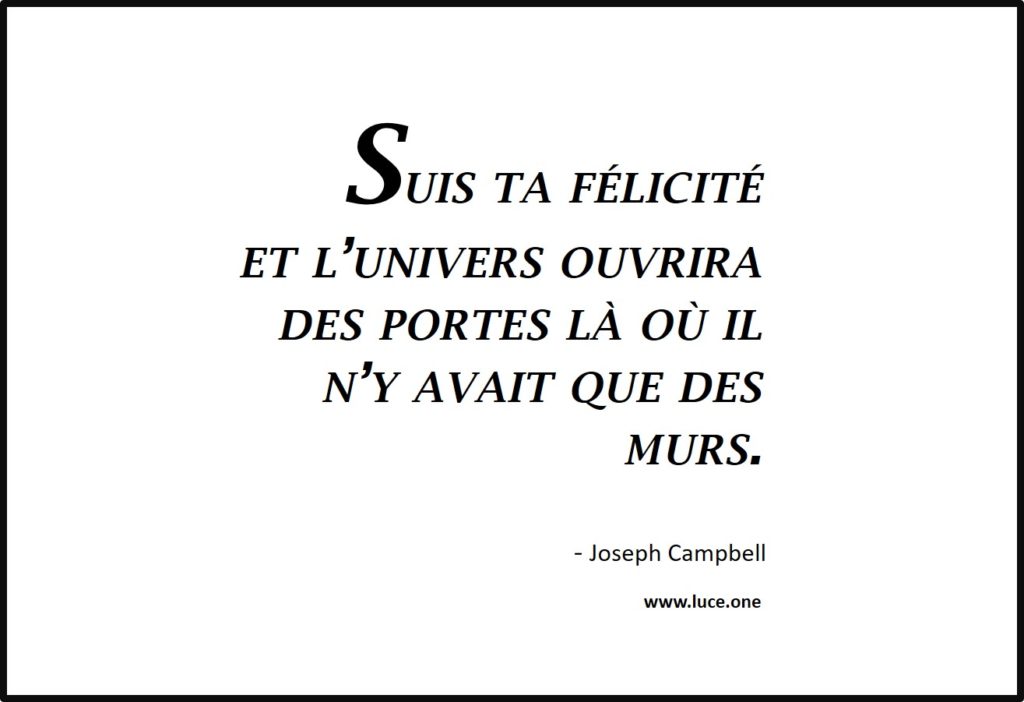 Follow your bliss - Suis ta félicité - Joseph Campbell